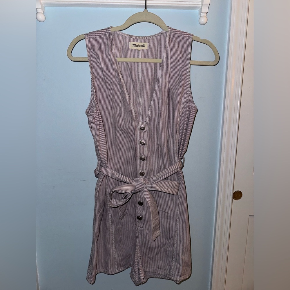 Madewell - Striped Jean Romper - Never Worn